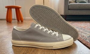 Grey Canvas Low-Top Sneakers