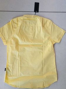 JACK&amp;JONES Yellow Short Sleeve Button-Up Shirt