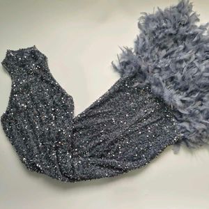 Sparkling Sequin Feather Dress
