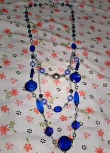 Elegant Blue Beaded Layered Necklace