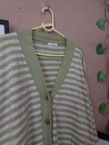 Striped V-Neck Cardigan