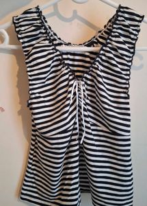 Striped Drawstring Top