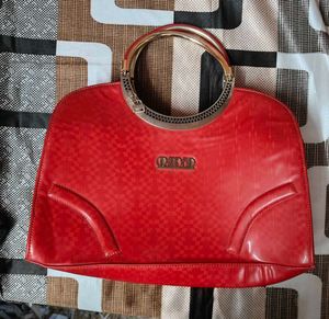 Women’s Red Handbag with Dual Handles