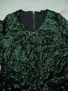 Emerald Sequin Mini Dress
