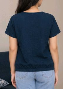 Teal Lace Detail Top