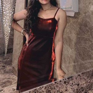 Elegant Maroon Maxi Dress with Slit