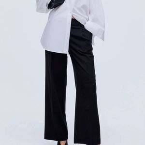 Wide Leg Black Trousers