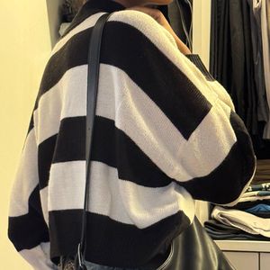 Chic Oversized Striped Knit Sweater
