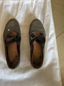 Bata Women's Grey Ballet Flats with Star Detail