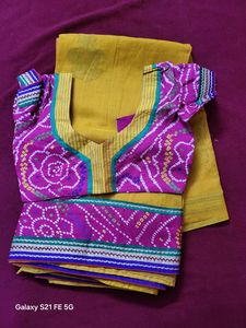 Chanderi Style Saree Nice Colour Combination