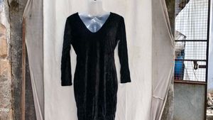 I. Black Velvet Lace Maxi Dress
