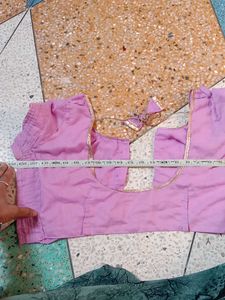 Pink Ethnic Blouse with Gold Trim