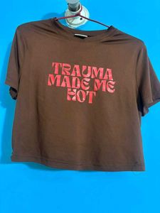 Brown Cropped T-Shirt