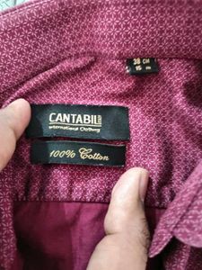 Burgundy Patterned Dress Shirt