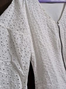 ONLY Chic White Broderie Anglaise Dress