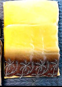 Beautiful Yellow Saree with Beaded Border