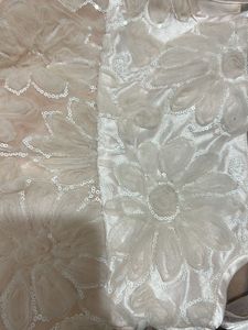 Elegant White &amp; Pink Party Dress
