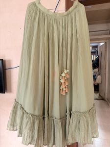 Indowester Green lehenga set