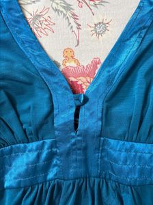 y2k teal halter neck top