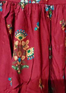 L SizeElegant Maroon Floral Print Kurta