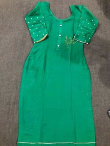 Green Embroidered Kurti
