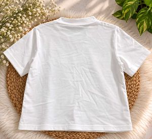 White Cropped "Boston" Collared Top