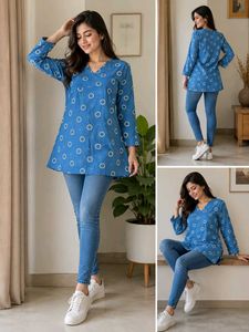 Blue Printed Kurta