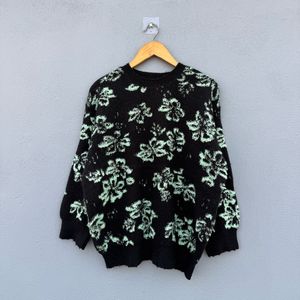 Floral Print Pullover Sweater