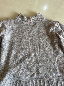 Gray Knit Pullover Sweater