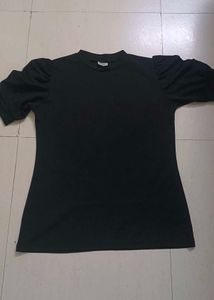 Black Puff Sleeve Top