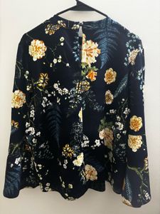 Chic Floral Bell Sleeve Top