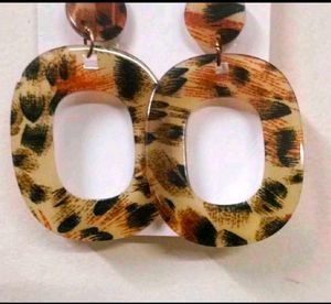 Leopard Print Drop Earrings