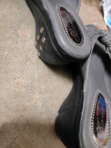 Stylish Grey Glitter Sandals