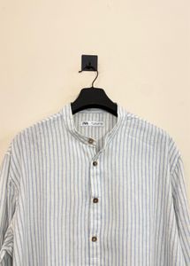 Zara Striped Band Collar Shirt