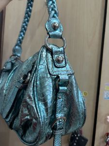 COMBO Teal Shoulder Bag+Sequin Clutch+Charm