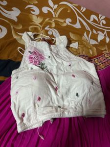 Navratri chaniya choli pink and white