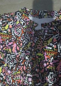 Colorful Patterned Long Sleeve Dress