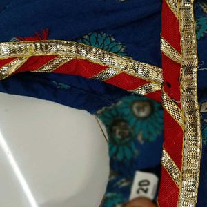 Blue Printed Kurti with Sharara Set