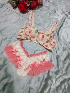 Floral Print Bra &amp; Panty Set
