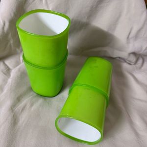 Set of 4 Modern Green Glasses