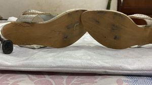 Silver pearl heels