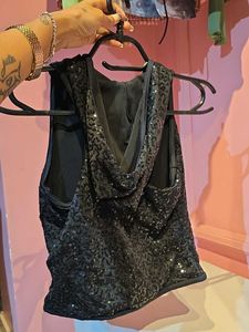 Sparkly Black Sleeveless Top