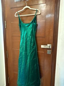 Emerald Green Satin Slip Dress
