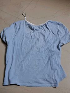Cute Pastel Blue Square Neck Top