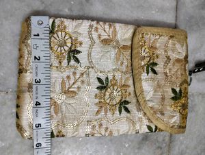 Embroidered Clutch with Keychain