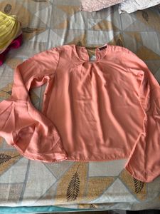 Peach Bell Sleeve Top