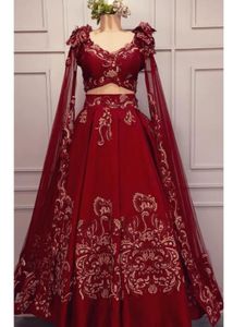 Red Embroidered Lehenga Set