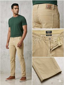 Men's Beige Corduroy Pants