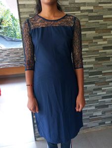 Elegant Blue Lace Kurta