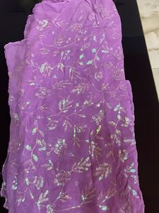 Stunning Lavender Sequined Saree